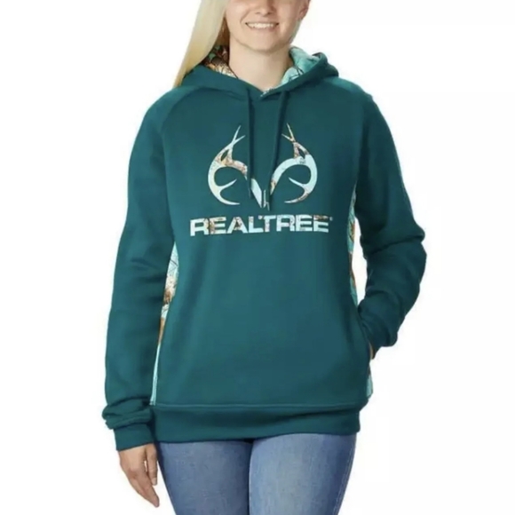 RealTree Ladies' Camo Teal Pullover Hoodie NWT- 2 colors available - Picture 3 of 5